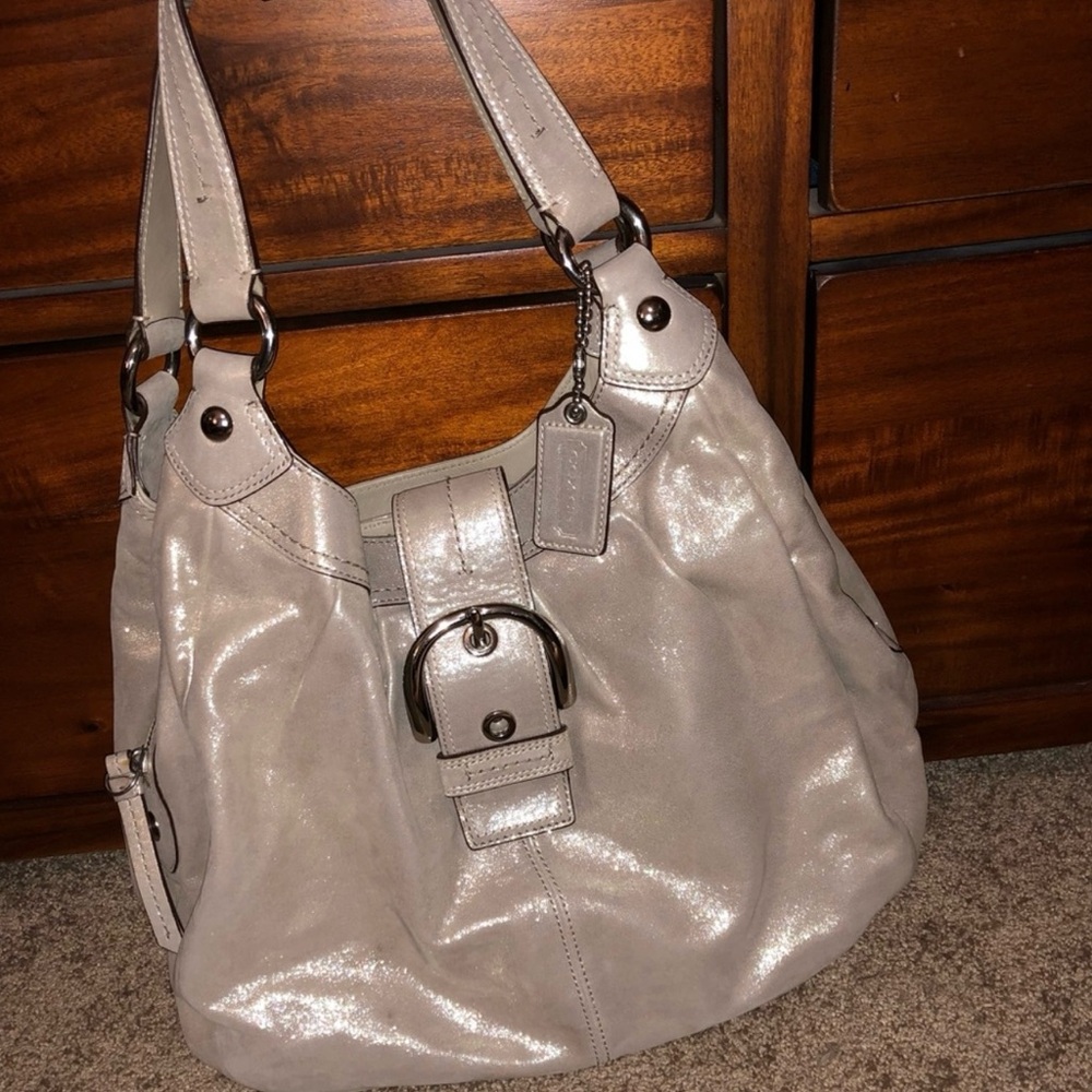Coach Cream Shoulder Bag with Slouchy Silhouette